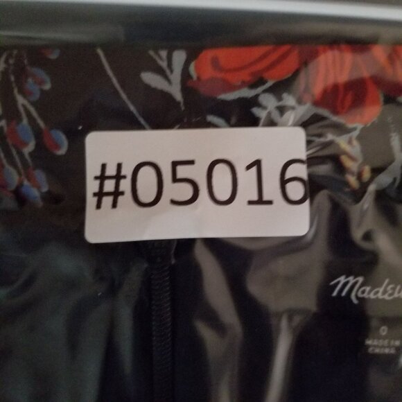 Madewell Dress Womens 0 Navy Blue Floral 100% Silk Ruffle Waist V Neck - Picture 15 of 15